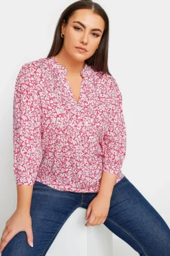 Printed Pintuck Blouse