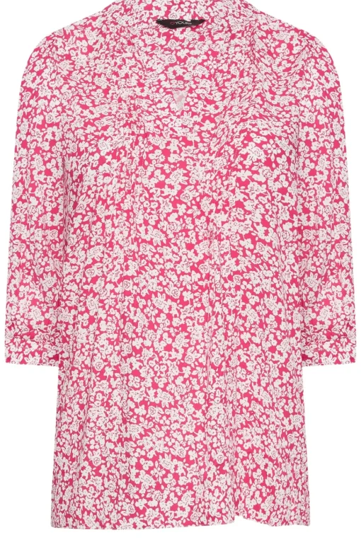 Printed Pintuck Blouse