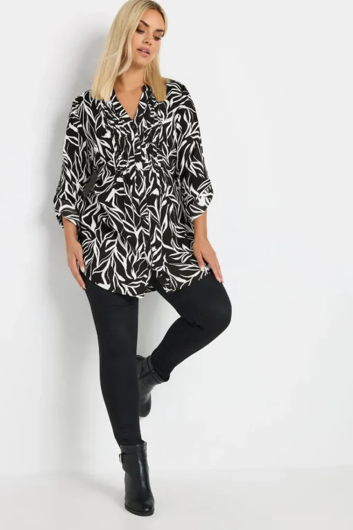 Printed Pintuck Blouse