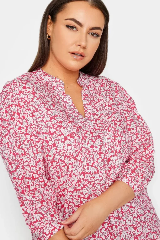 Printed Pintuck Blouse