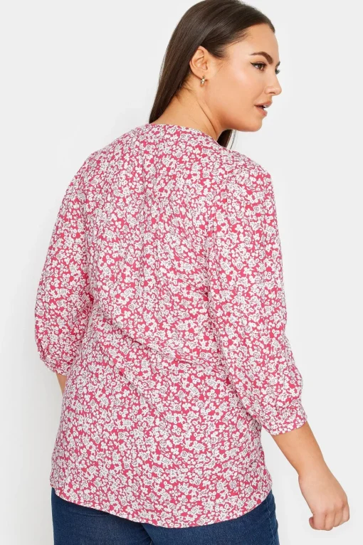 Printed Pintuck Blouse