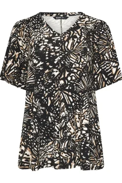 Printed Pleat Front Swing Top
