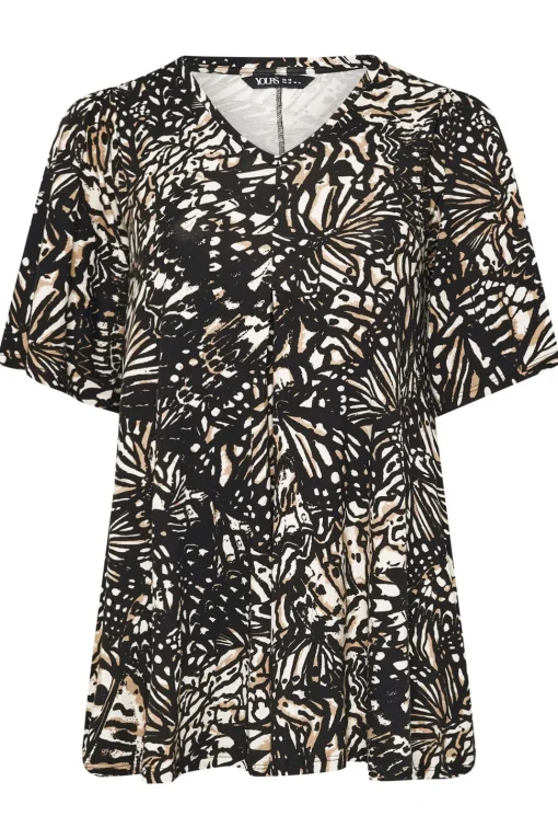 Printed Pleat Front Swing Top