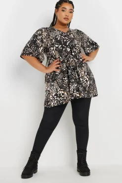 Printed Pleat Front Swing Top