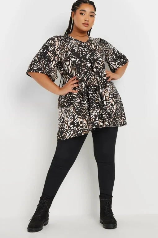 Printed Pleat Front Swing Top