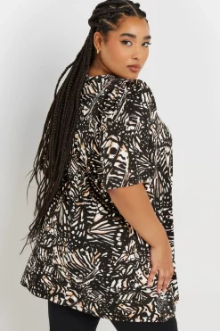 Printed Pleat Front Swing Top