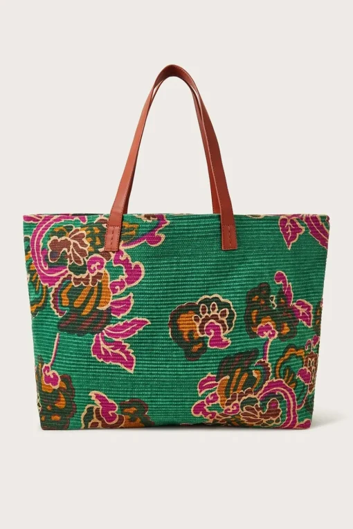 Printed Ribbed Beach Bag