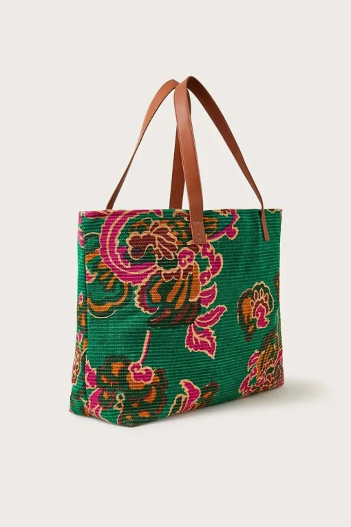 Printed Ribbed Beach Bag