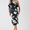 Printed Ruffle Bandeau Dress