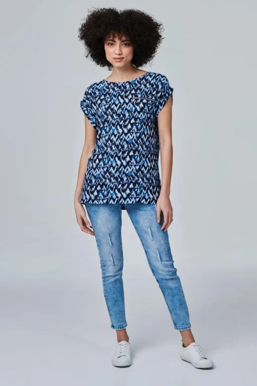 Printed Top With Zip Detail