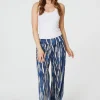 Printed Wide Leg Pull On Pants