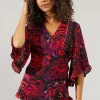 Printed Wrap Blouse