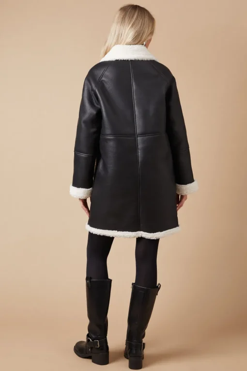 Pu Bonded Shearling Coat
