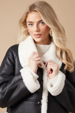 Pu Bonded Shearling Coat