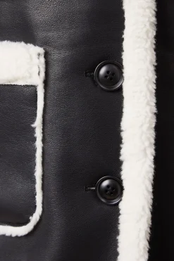 Pu Bonded Shearling Coat