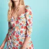 Puff Sleeve Mini Dress In Floral
