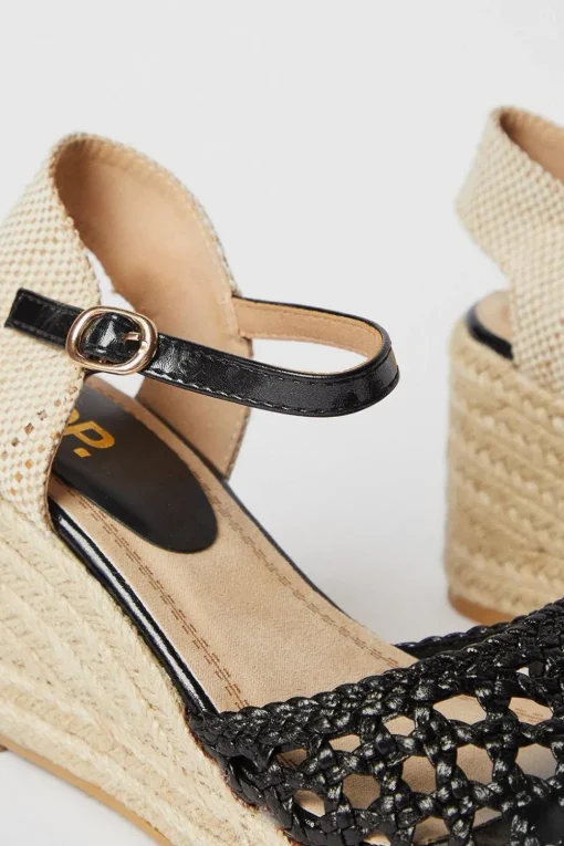 Raegan Woven Closed Toe Espadrille Wedge Sandals