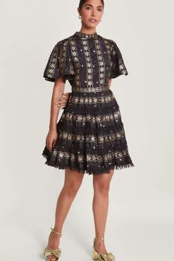 Raelyn Embellished Ruffle Dress