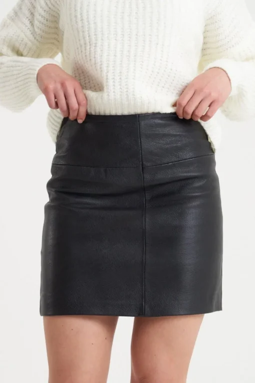 Real Leather Mini Skirt