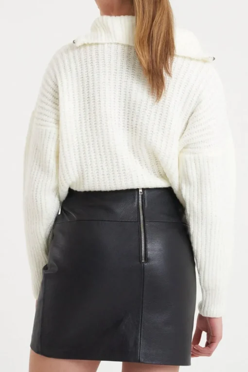 Real Leather Mini Skirt