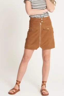 Real Suede Zip Skirt