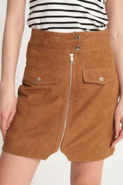 Real Suede Zip Skirt