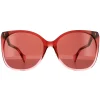 Rectangle Burgundy Red Sunglasses