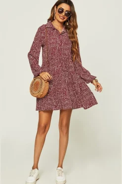Relaxed Button Front Long Sleeved Shirt Mini Dress