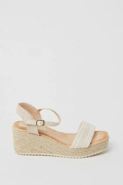 Rene Woven Front Medium Wedge Sandals