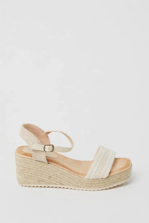 Rene Woven Front Medium Wedge Sandals