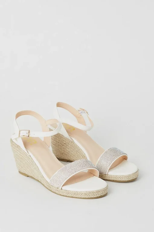 Renelle Diamante Espadrille Wedges