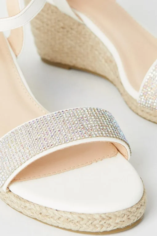 Renelle Diamante Espadrille Wedges