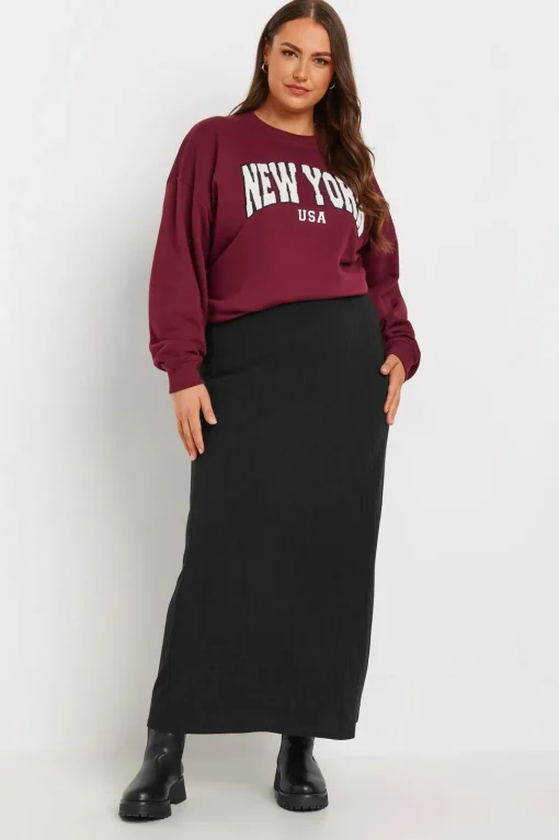 Ribbed Maxi Tube Skirt