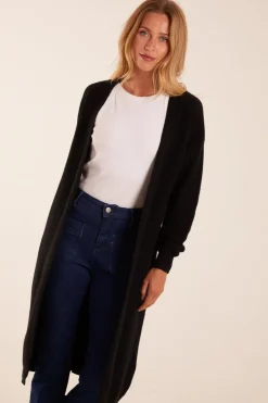 Ribbed Throw On Maxi Cardigan