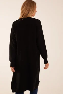 Ribbed Throw On Maxi Cardigan