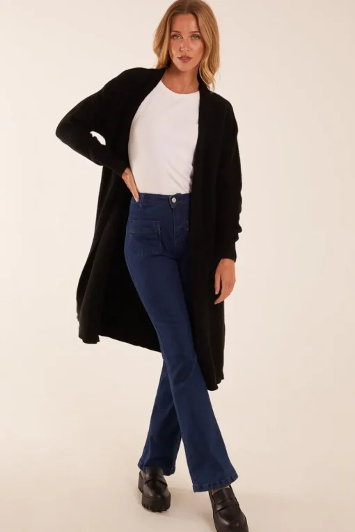Ribbed Throw On Maxi Cardigan