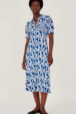 Rizzoli Geometric Print Shirt Dress