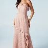 Rose Georgette One Shoulder Bridesmaids Dress
