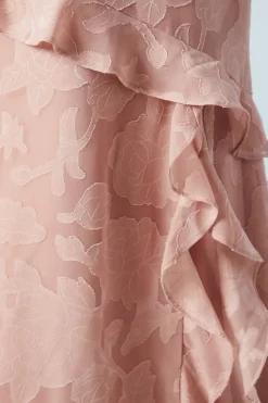 Rose Georgette One Shoulder Bridesmaids Dress