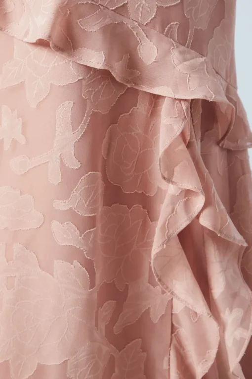 Rose Georgette One Shoulder Bridesmaids Dress