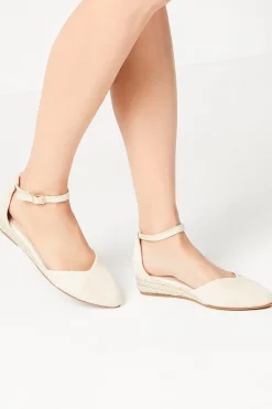 Roshini Mixed Material Closed Toe Low Espadrille Wedge Shoes