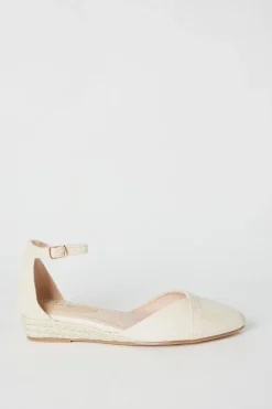 Roshini Mixed Material Closed Toe Low Espadrille Wedge Shoes