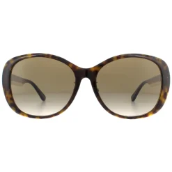 Round Dark Havana Brown Gradient Sunglasses