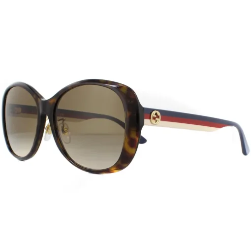 Round Dark Havana Brown Gradient Sunglasses