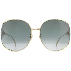 Round Gold Grey Gradient Sunglasses