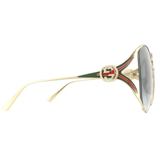 Round Gold Grey Gradient Sunglasses