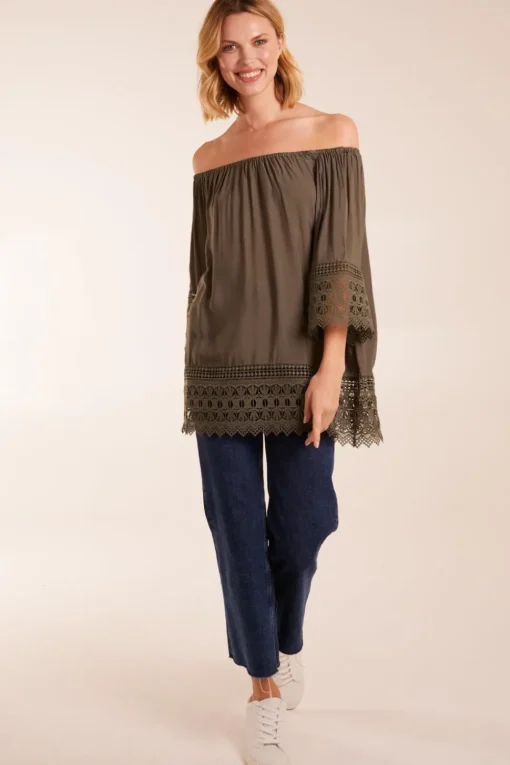 Round Neck Detail Blouse
