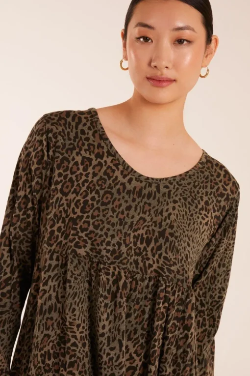 Round Neck Tiered Oversized Tunic Dress