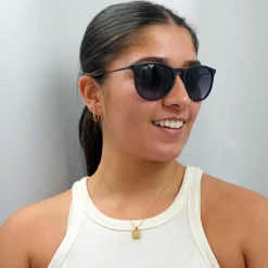 Round Rubberised Black Grey Gradient Erika 4171 Sunglasses