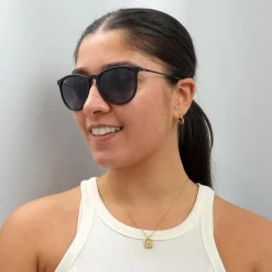 Round Rubberised Black Grey Gradient Erika 4171 Sunglasses